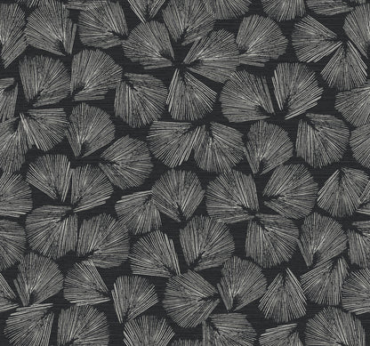 York Wallcoverings Lemieux et Cie Signature Elora Leaf Black Wallpaper Transitional Botanical Blacks   - LM5351