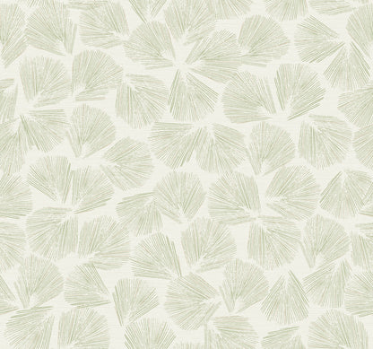 York Wallcoverings Lemieux et Cie Signature Elora Leaf Green Wallpaper Traditional Botanical Greens   - LM5352