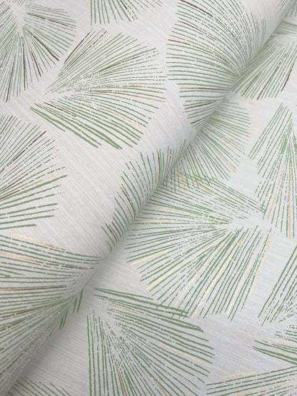 York Wallcoverings Lemieux et Cie Signature Elora Leaf Green Wallpaper Traditional Botanical Greens   - LM5352