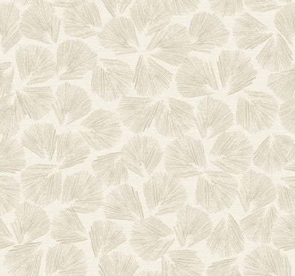 York Wallcoverings Lemieux et Cie Signature Elora Leaf Gold Wallpaper Transitional Botanical Pinks   - LM5353