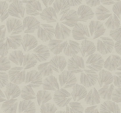 York Wallcoverings Lemieux et Cie Signature Elora Leaf Taupe Wallpaper Transitional Botanical Browns   - LM5354