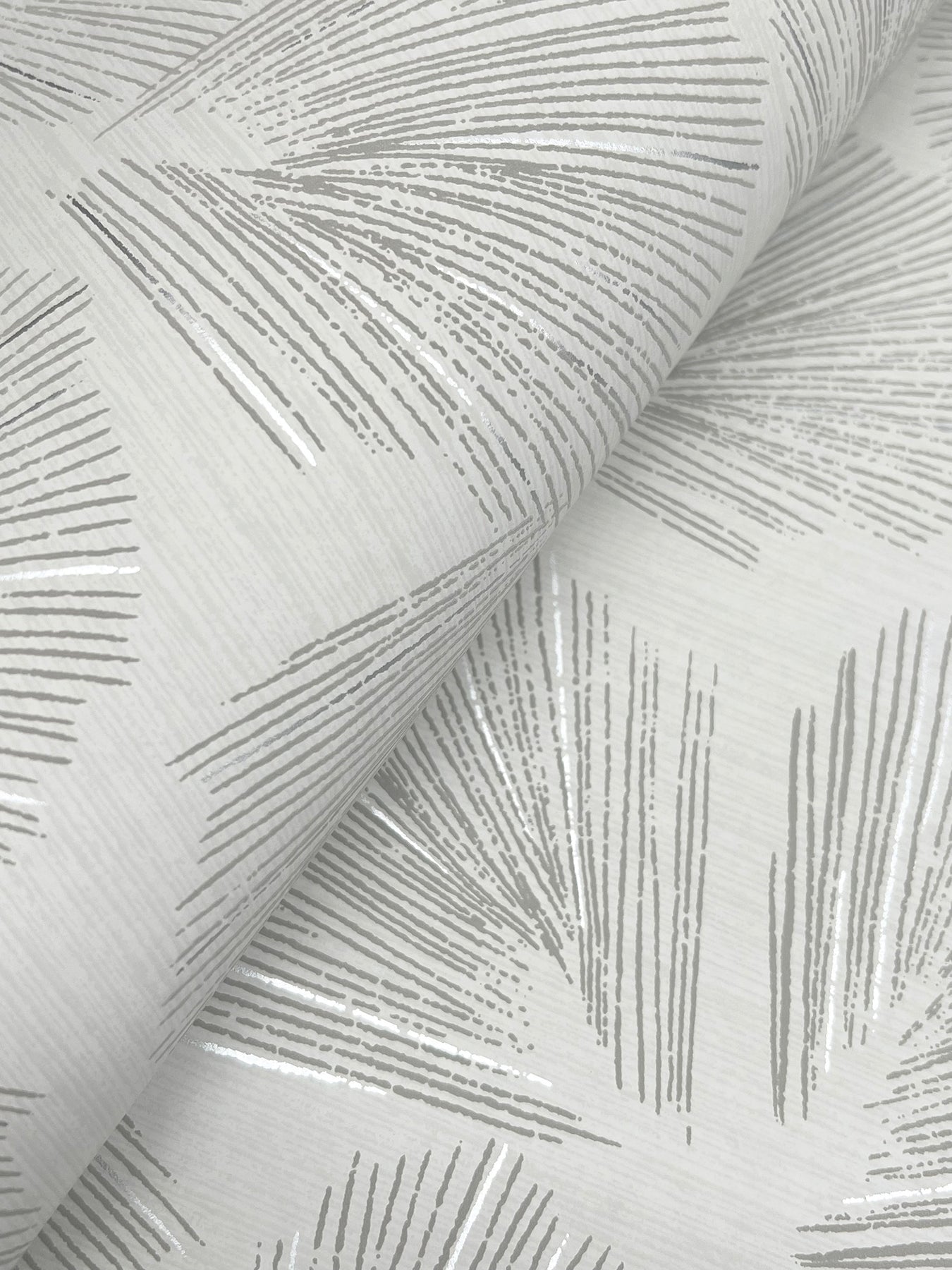 York Wallcoverings Lemieux et Cie Signature Elora Leaf Grey Wallpaper Transitional Botanical Greys   - LM5355