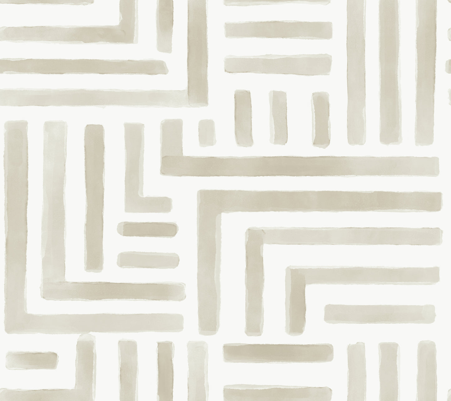 York Wallcoverings Lemieux et Cie Signature Painterly Labyrinth Light Neutral Wallpaper Transitional Geometrics Beiges   - LM5362