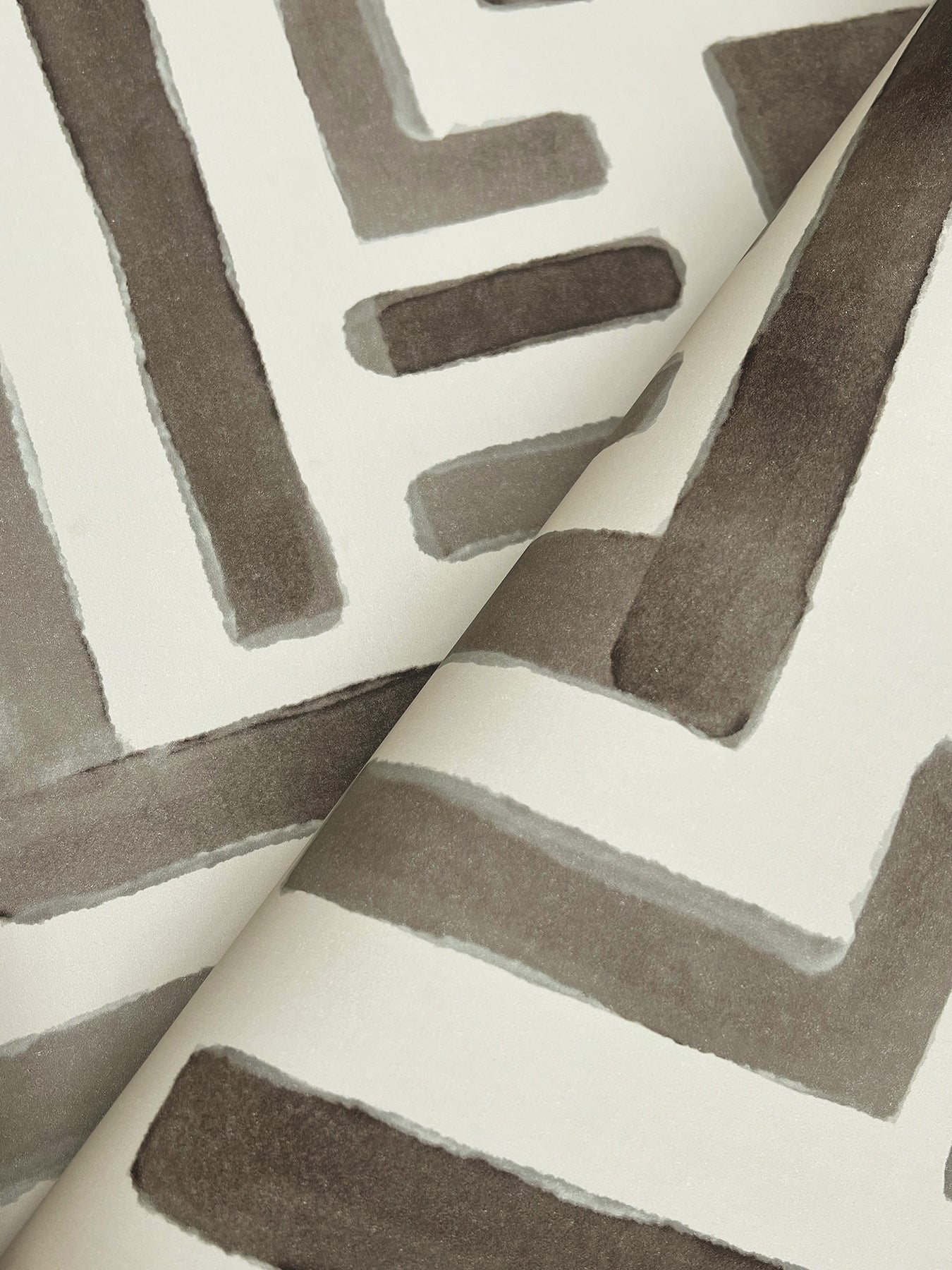 York Wallcoverings Lemieux et Cie Signature Painterly Labyrinth Warm Neutral Wallpaper Transitional Geometrics Browns   - LM5363