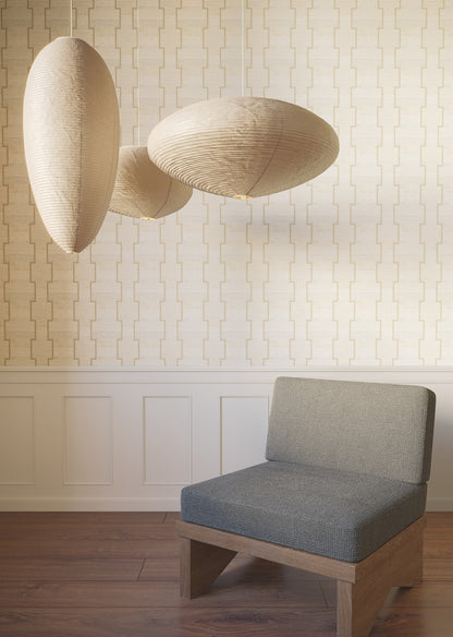 York Wallcoverings Lemieux et Cie Signature La Broderie Beige Wallpaper Modern Geometrics Beiges   - LM5371