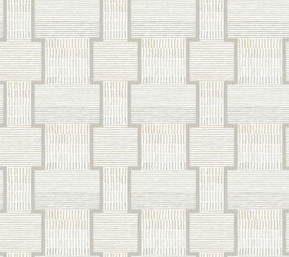 York Wallcoverings Lemieux et Cie Signature La Broderie Grey Wallpaper Modern Geometrics Greys   - LM5373