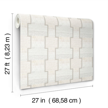 York Wallcoverings Lemieux et Cie Signature La Broderie Grey Wallpaper Modern Geometrics Greys   - LM5373