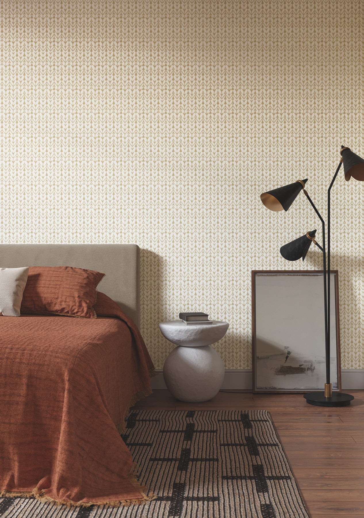 York Wallcoverings Lemieux et Cie Signature Martigue Stripe Ochre Wallpaper Bohemian Stripes Yellows   - LM5381