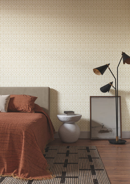 York Wallcoverings Lemieux et Cie Signature Martigue Stripe Ochre Wallpaper Bohemian Stripes Yellows   - LM5381