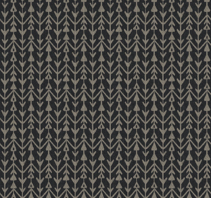 York Wallcoverings Lemieux et Cie Signature Martigue Stripe Black Wallpaper Bohemian Stripes Blacks   - LM5382