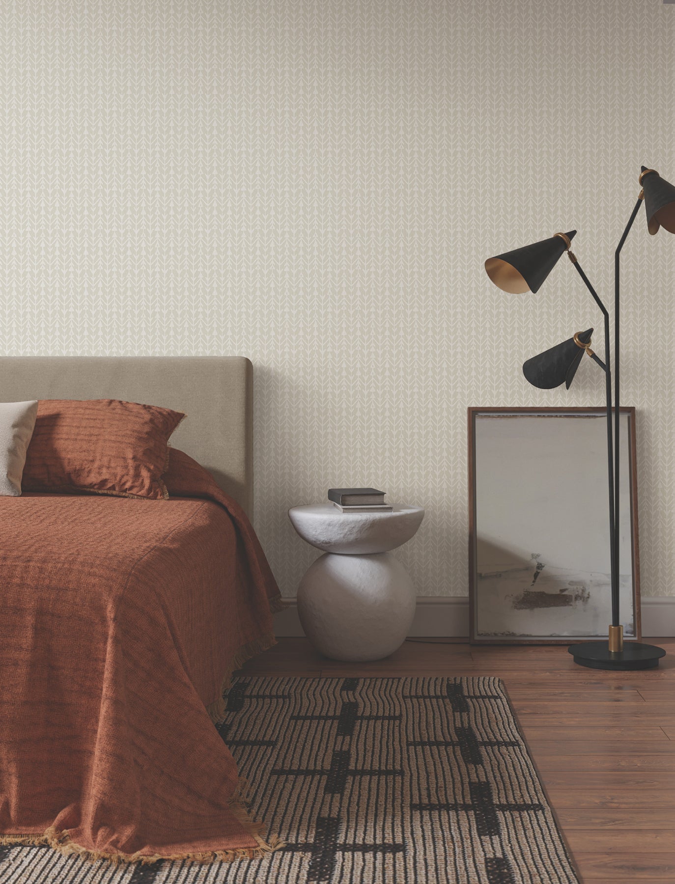 York Wallcoverings Lemieux et Cie Signature Martigue Stripe Beige Wallpaper Bohemian Stripes Beiges   - LM5385