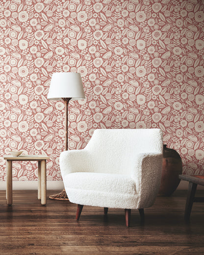 York Wallcoverings Lemieux et Cie Signature Camille Blossom Vintage Rose Wallpaper Feature Wall Florals Pinks   - LM5391
