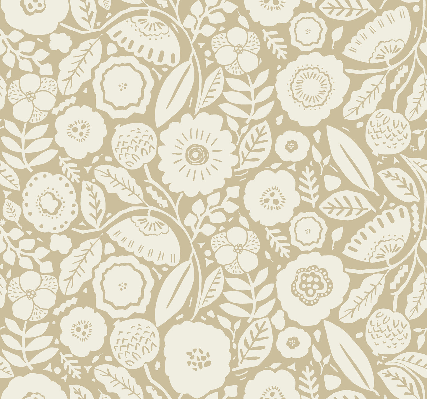York Wallcoverings Lemieux et Cie Signature Camille Blossom Ochre Wallpaper Feature Wall Florals Yellows   - LM5392