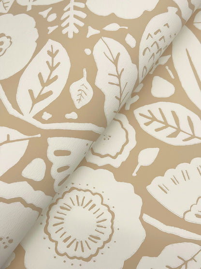 York Wallcoverings Lemieux et Cie Signature Camille Blossom Ochre Wallpaper Feature Wall Florals Yellows   - LM5392