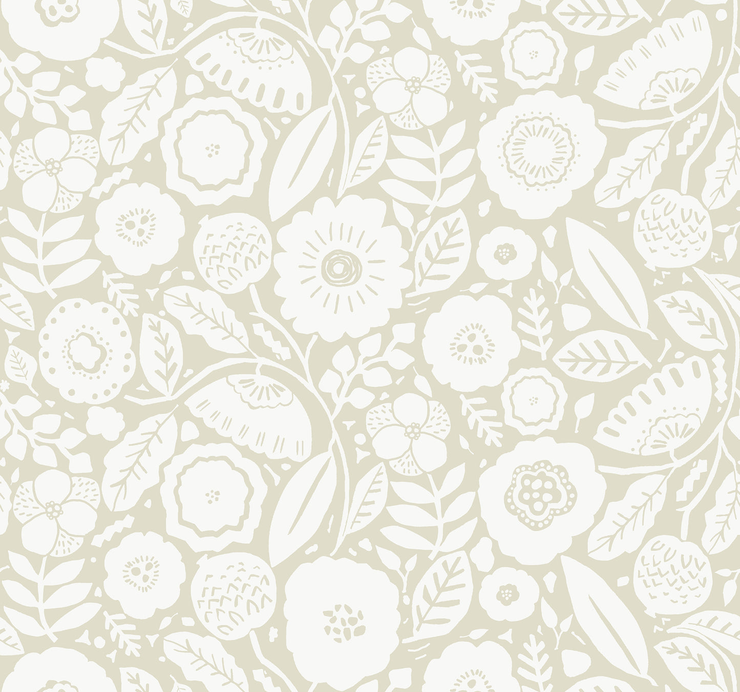 York Wallcoverings Lemieux et Cie Signature Camille Blossom Linen Wallpaper Feature Wall Florals Beiges   - LM5394