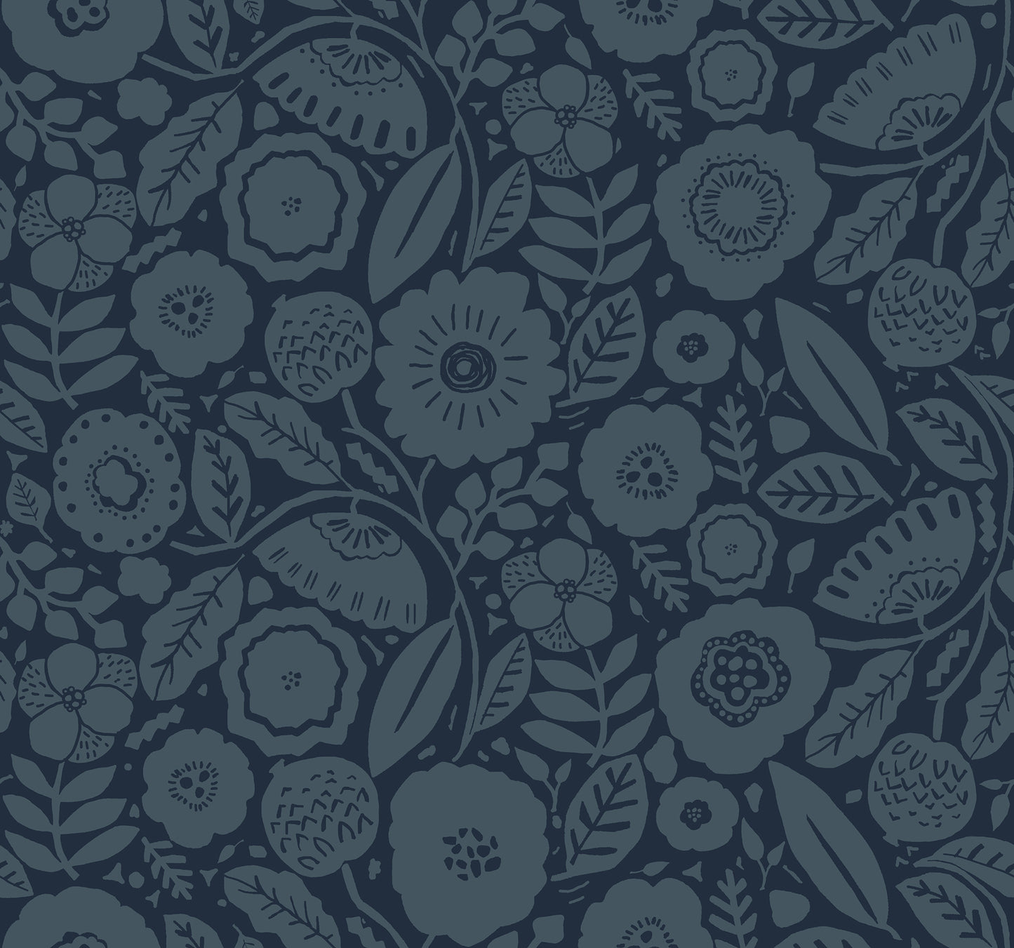 York Wallcoverings Lemieux et Cie Signature Camille Blossom Indigo Wallpaper Feature Wall Florals Blues   - LM5396