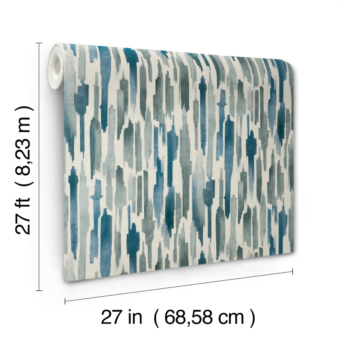 York Wallcoverings Lemieux et Cie Signature Pluie Ocean Wallpaper Eclectic Modern Blues   - LM5401