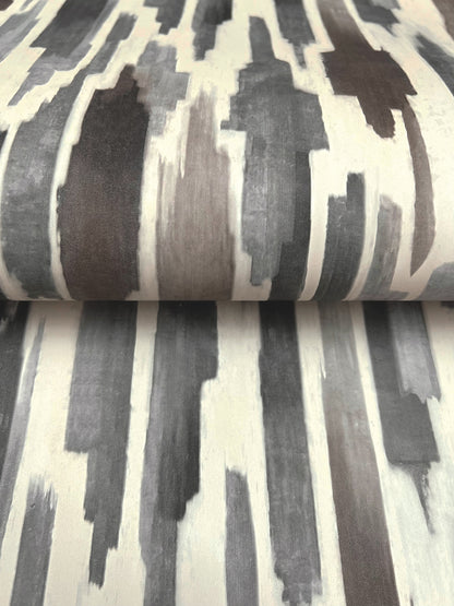 York Wallcoverings Lemieux et Cie Signature Pluie Charcoal Wallpaper Eclectic Modern Greys   - LM5403