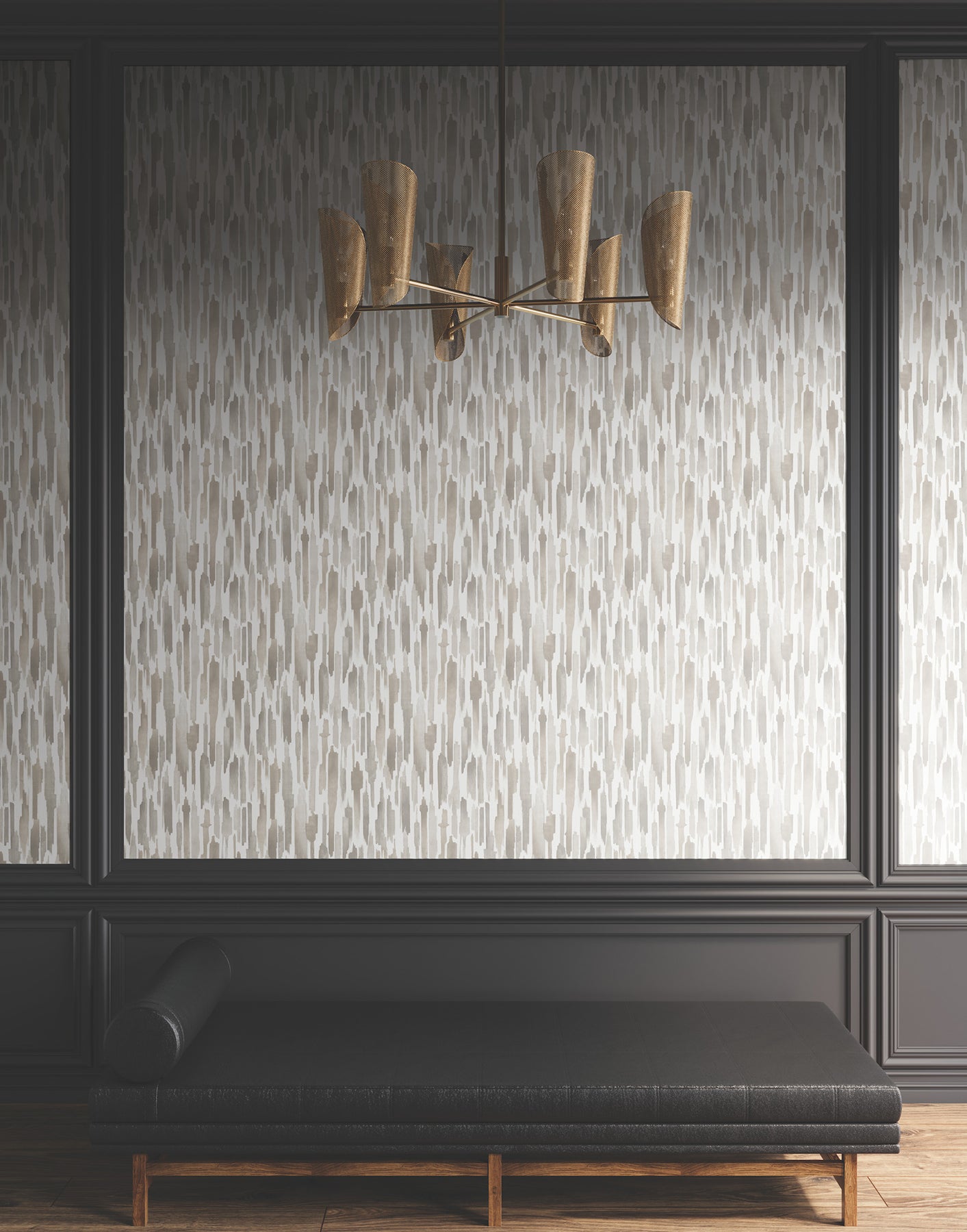York Wallcoverings Lemieux et Cie Signature Pluie Light Neutral Wallpaper Eclectic Modern Greys   - LM5404