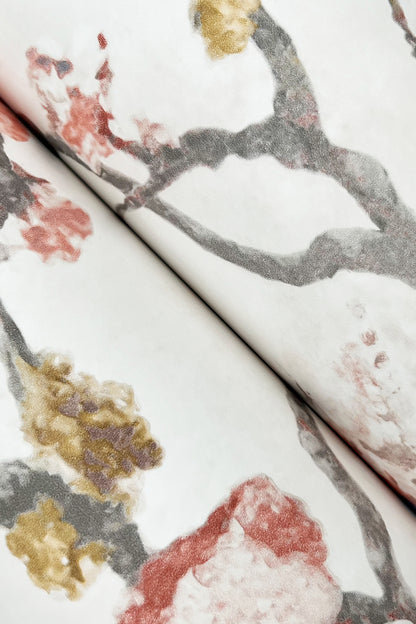 York Wallcoverings Lemieux et Cie Signature Avril Chinoiserie Coral Wallpaper Traditional Florals Oranges   - LM5413