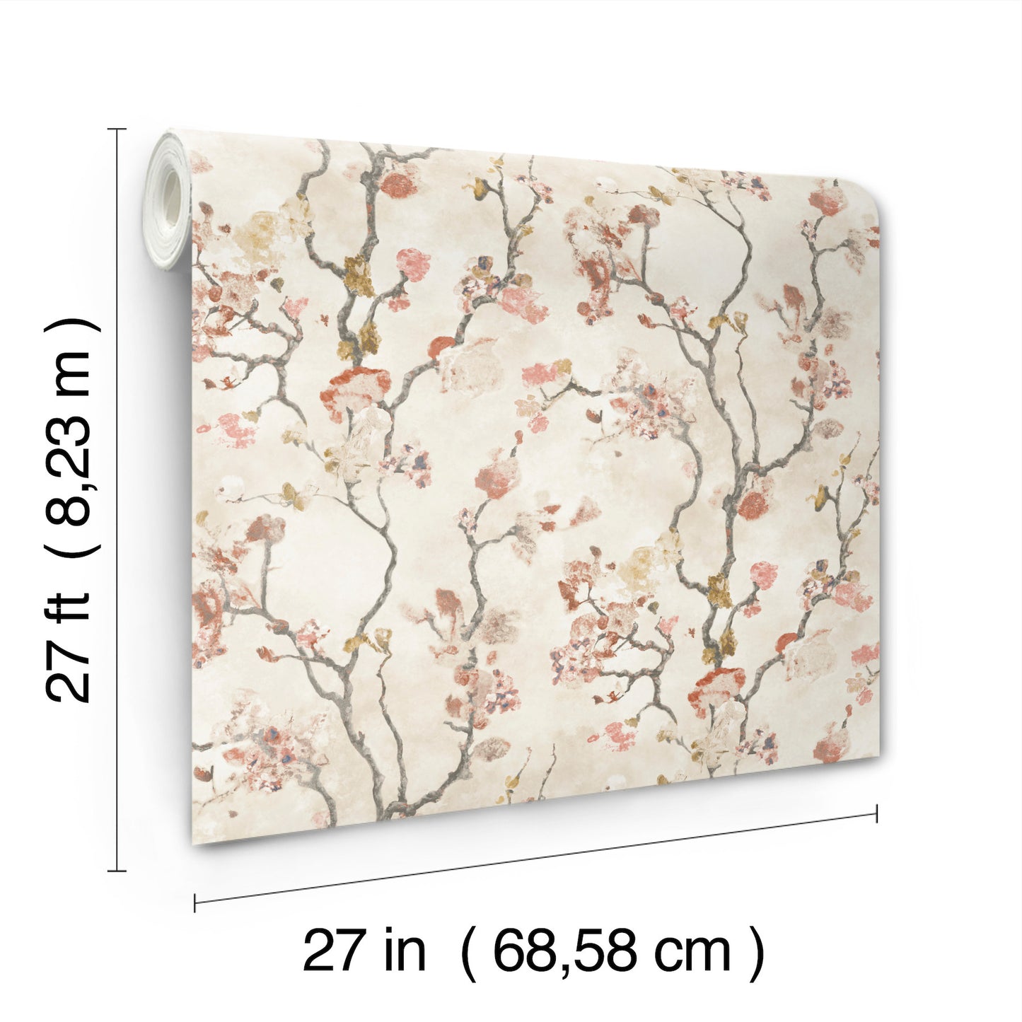 York Wallcoverings Lemieux et Cie Signature Avril Chinoiserie Coral Wallpaper Traditional Florals Oranges   - LM5413