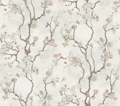 York Wallcoverings Lemieux et Cie Signature Avril Chinoiserie Blush Wallpaper Traditional Florals Pinks   - LM5414