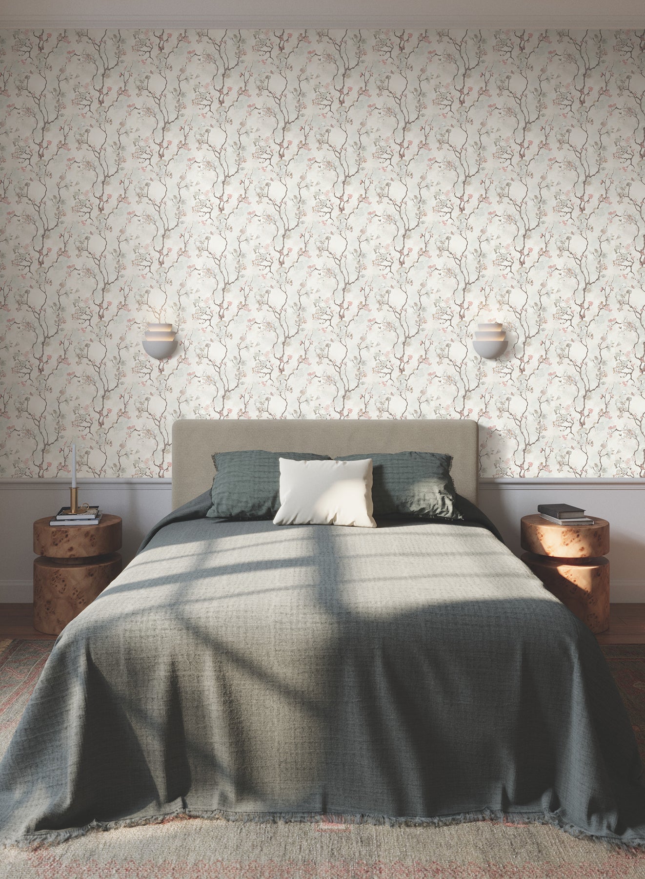 York Wallcoverings Lemieux et Cie Signature Avril Chinoiserie Blush Wallpaper Traditional Florals Pinks   - LM5414