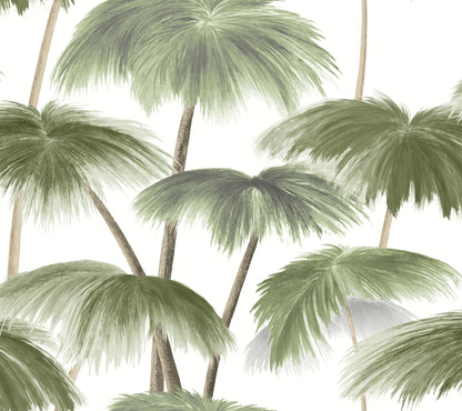 York Wallcoverings Lemieux et Cie Signature Plein Air Palms Green Wallpaper Tropical Tropical Greens   - LM5431