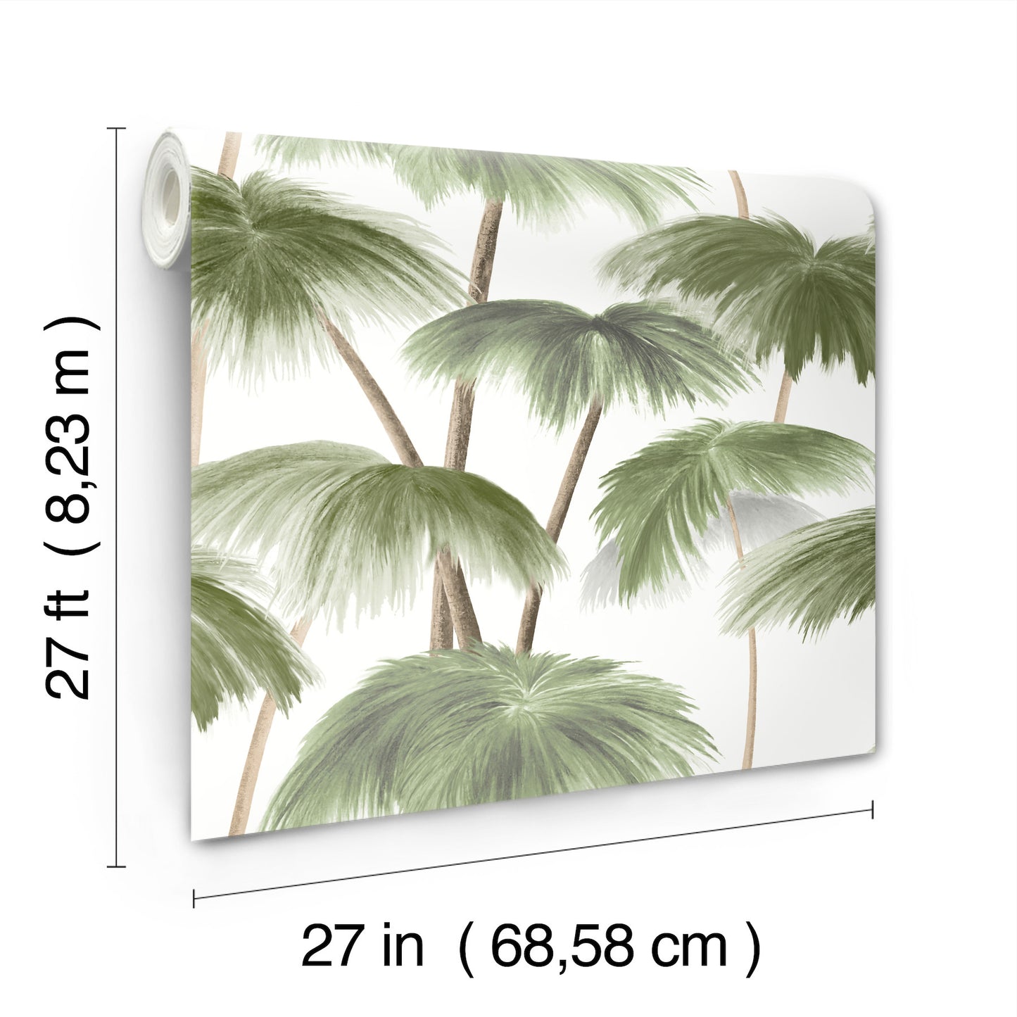 York Wallcoverings Lemieux et Cie Signature Plein Air Palms Green Wallpaper Tropical Tropical Greens   - LM5431