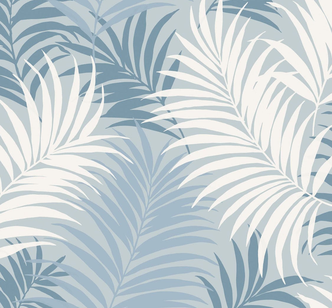 Lillian August Luxe Retreat Via Palma Palm Leaf Coastal Blue Matte Sidewall - LN10102