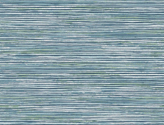 Lillian August Luxe Retreat Osprey Faux Grasscloth Grasscloth Coastal Blue Metallic Sidewall - LN10302