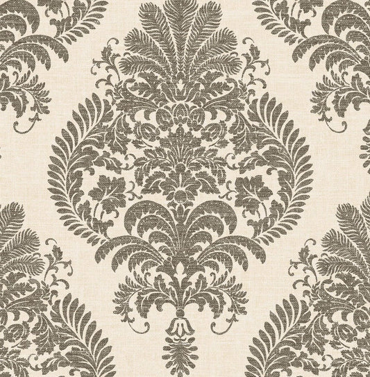 Lillian August Luxe Retreat Antigua Damask Damask Coastal Grey Matte Sidewall - LN10400