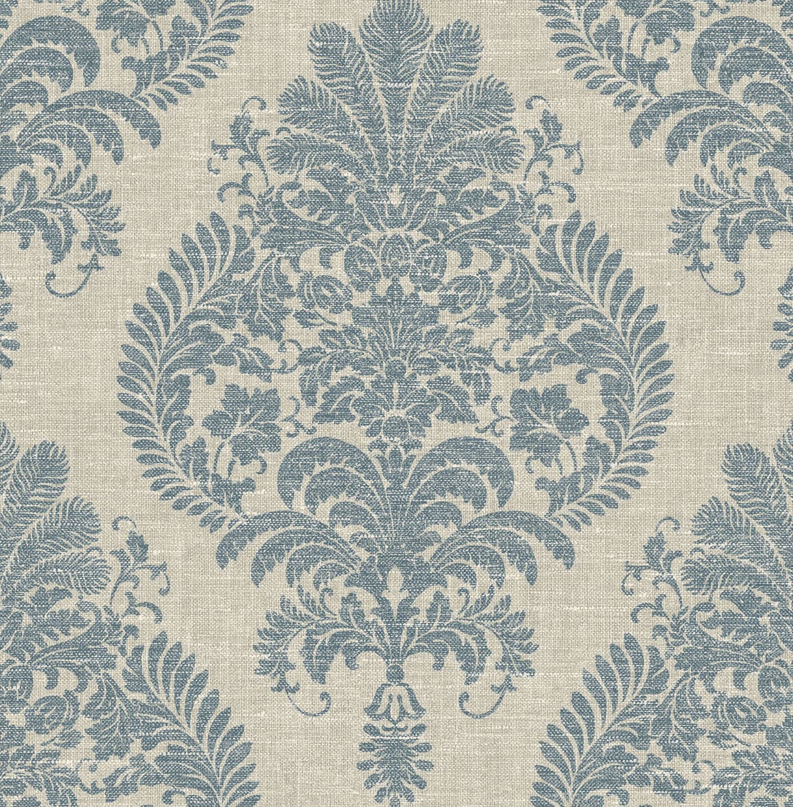 Lillian August Luxe Retreat Antigua Damask Damask Coastal Blue Matte Sidewall - LN10402