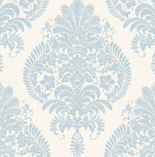 Lillian August Luxe Retreat Antigua Damask Damask Coastal Blue Matte Sidewall - LN10412