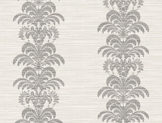 Lillian August Luxe Retreat Palm Frond Stripe Stringcloth Palm Leaf Coastal Grey Matte Sidewall - LN10500