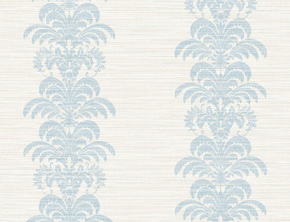 Lillian August Luxe Retreat Palm Frond Stripe Stringcloth Palm Leaf Coastal Blue Matte  - LN10502