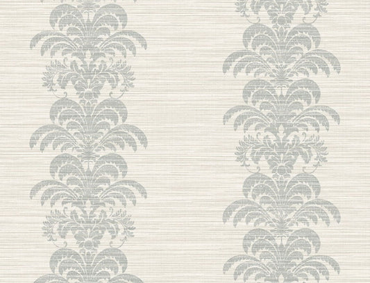 Lillian August Luxe Retreat Palm Frond Stripe Stringcloth Palm Leaf Coastal Grey Matte Sidewall - LN10508