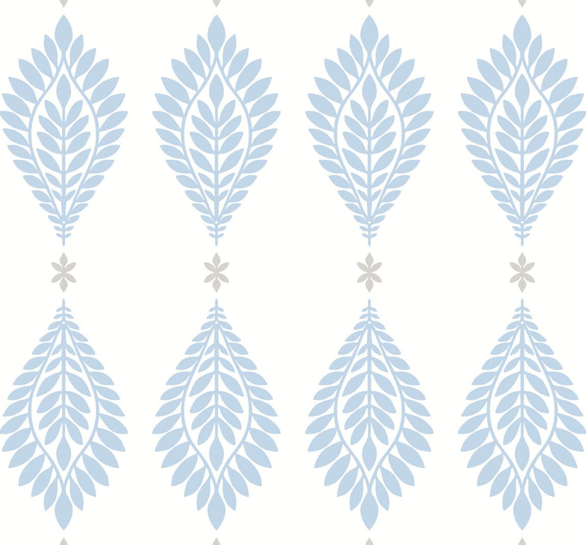 Lillian August Luxe Retreat Mirasol Palm Frond Palm Leaf Coastal Blue Matte Sidewall - LN10602