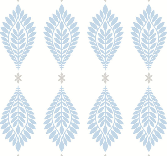 Lillian August Luxe Retreat Mirasol Palm Frond Palm Leaf Coastal Blue Matte Sidewall - LN10602