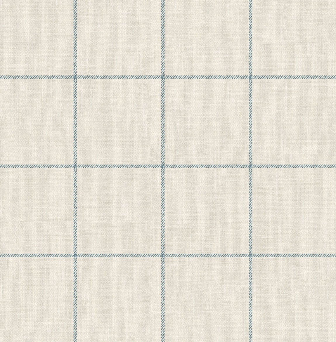 Lillian August Luxe Retreat Linen Check Plaid & Check Coastal Blue Matte Sidewall - LN10702