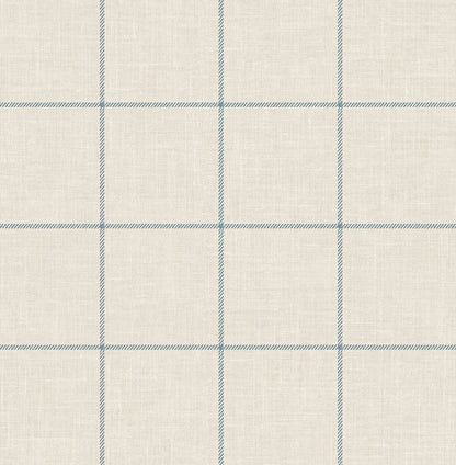 Lillian August Luxe Retreat Linen Check Plaid & Check Coastal Blue Matte  - LN10702