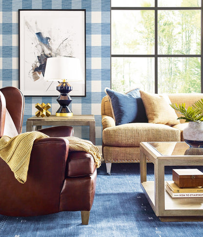 Lillian August Luxe Retreat Rugby Gingham Gingham Coastal Blue Matte  - LN10802