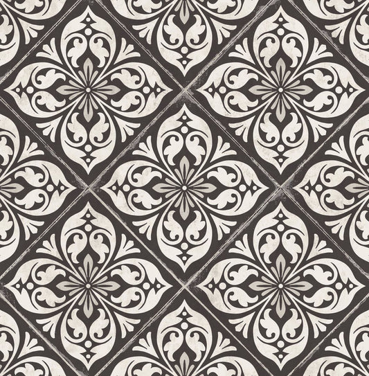 Lillian August Luxe Retreat Plumosa Tile Tile Coastal Black Metallic Sidewall - LN11000