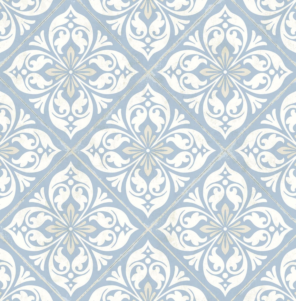 Lillian August Luxe Retreat Plumosa Tile Tile Coastal Blue Matte Sidewall - LN11002