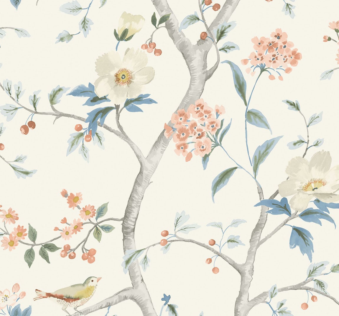 Lillian August Luxe Retreat Southport Floral Trail Chinoiserie Coastal Multicolored Matte Sidewall - LN11101