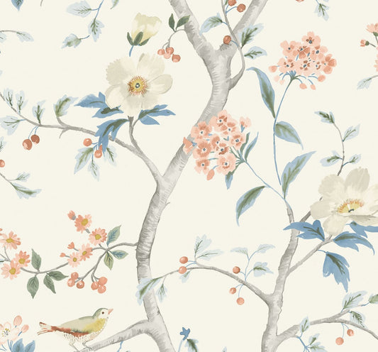 Lillian August Luxe Retreat Southport Floral Trail Chinoiserie Coastal Multicolored Matte Sidewall - LN11101