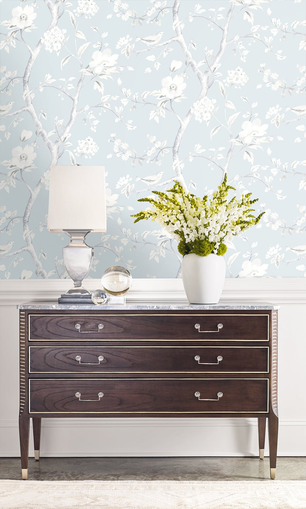 Lillian August Luxe Retreat Southport Floral Trail Chinoiserie Coastal Blue Matte  - LN11122