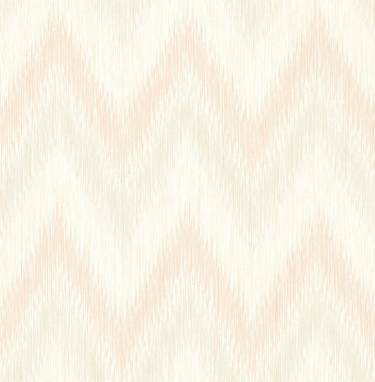 Lillian August Luxe Retreat Regent Flamestitch Stringcloth Chevron Coastal Pink Matte Sidewall - LN11201