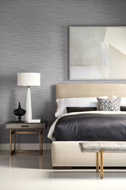 Lillian August Luxe Retreat Reef Embossed Vinyl Grasscloth Coastal Grey Matte  - LN11300