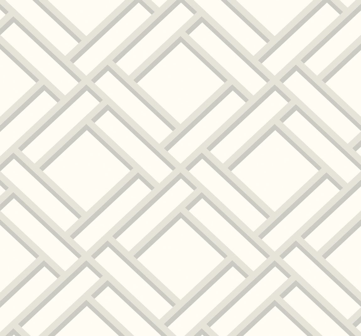 Lillian August Luxe Retreat Block Trellis Geometric Coastal Silver Metallic Sidewall - LN11500